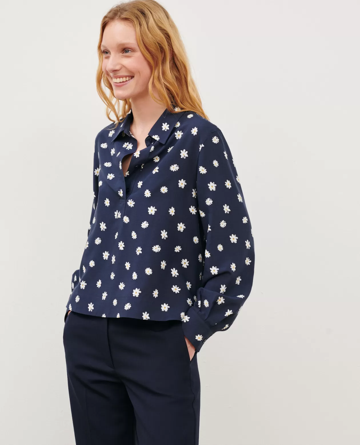 Outlet Comptoir des Cotonniers Silky Printed Shirt 0694 Daisy