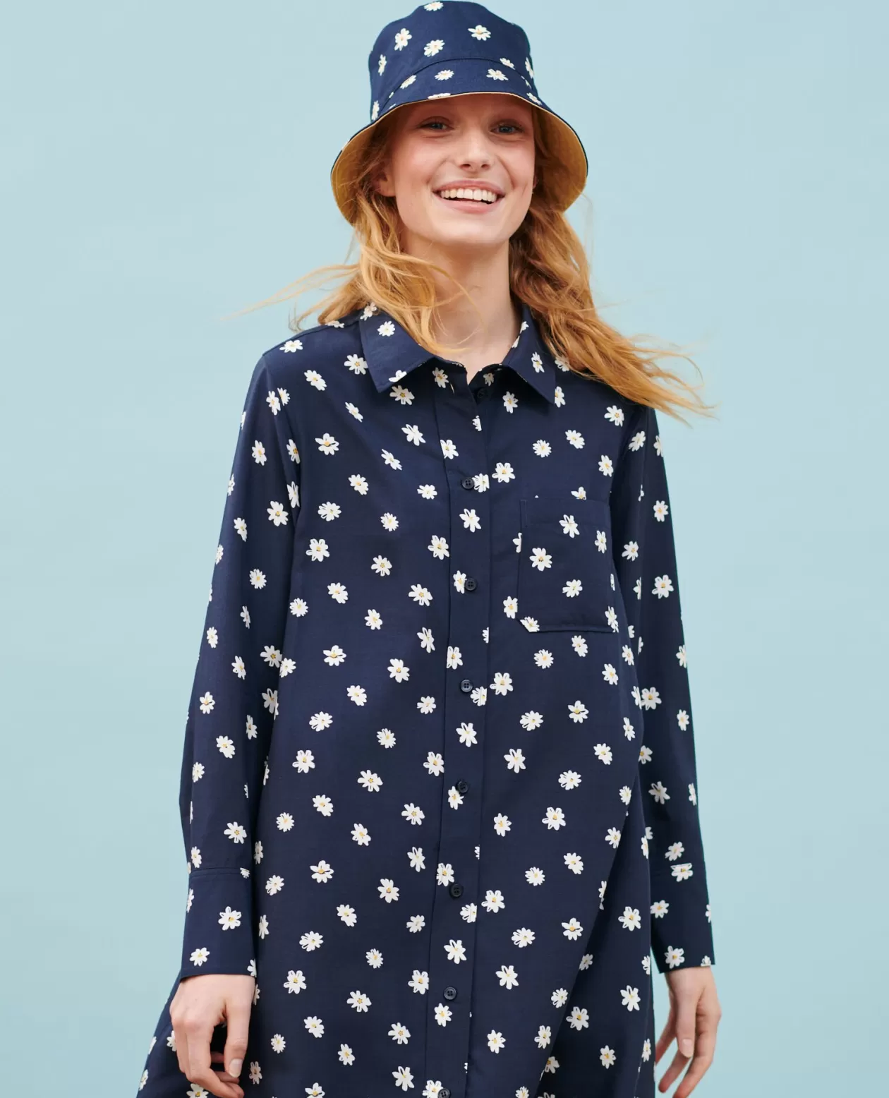 Fashion Comptoir des Cotonniers Silky Shirt Dress 0694 Daisy