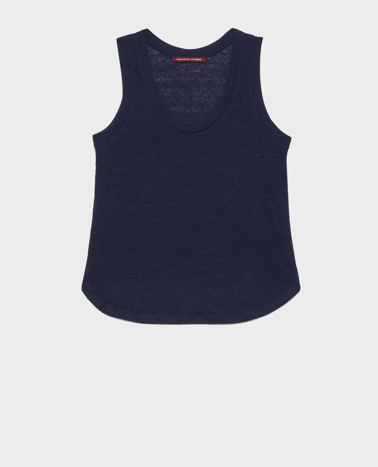 New Comptoir des Cotonniers Sleeveless Linen T-Shirt 4232 Maritime Blue