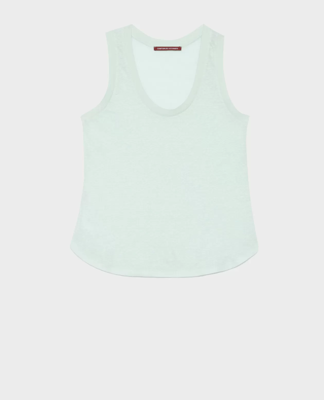 Clearance Comptoir des Cotonniers Sleeveless Linen T-Shirt 0500 Surf Spray Green