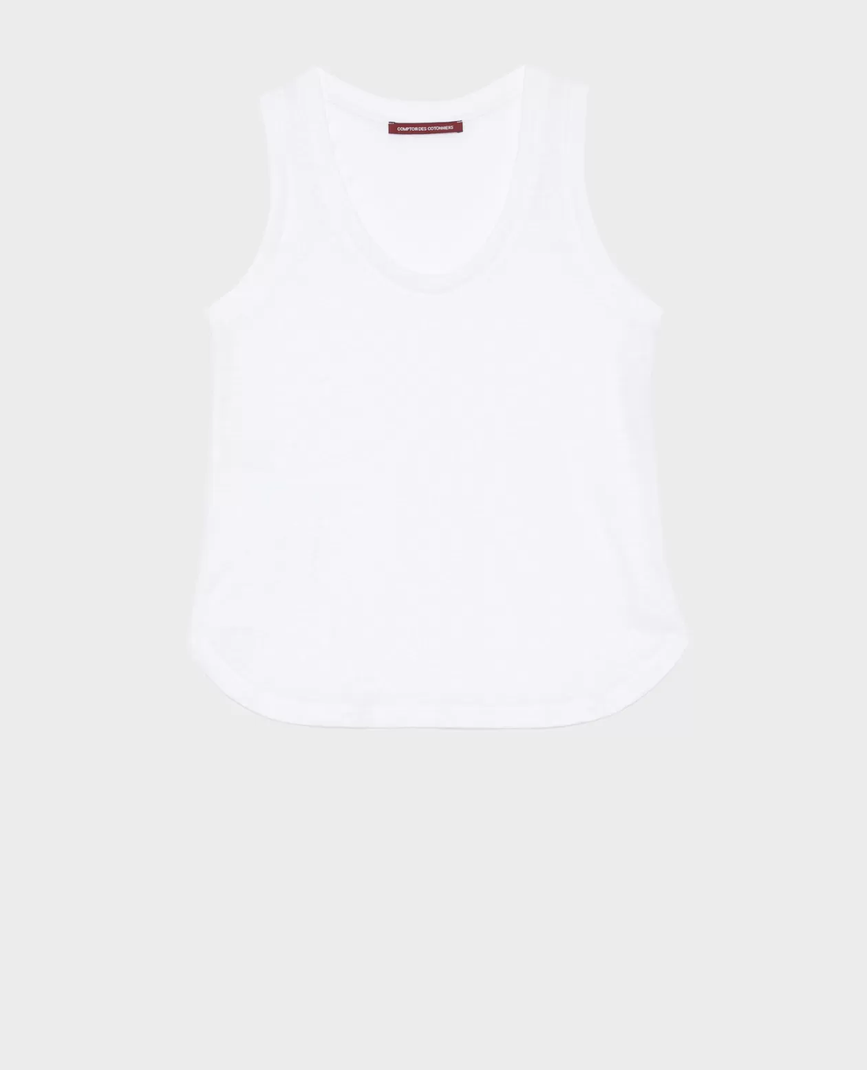 Store Comptoir des Cotonniers Sleeveless Linen T-Shirt 4235 Optical White