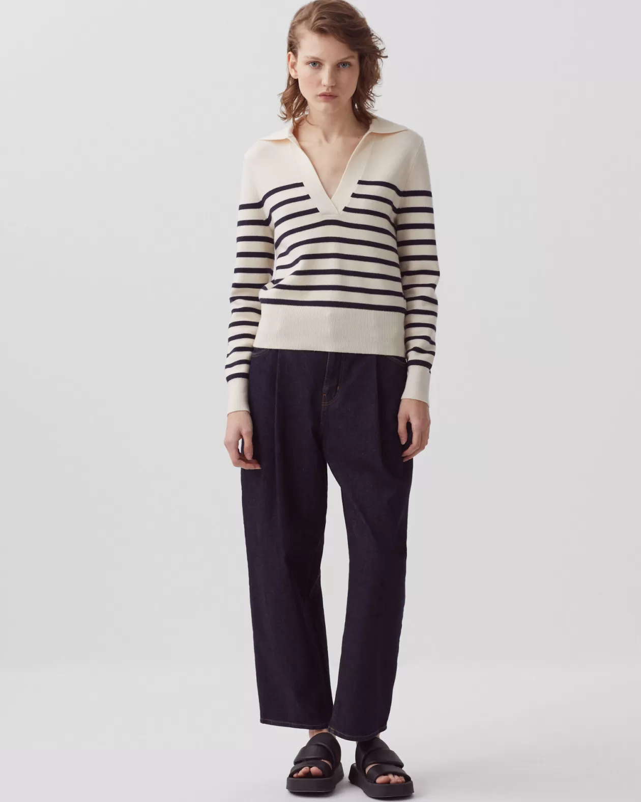 Flash Sale Comptoir des Cotonniers Striped Merino Wool Jumper 5185 Stp_Jtst_Nsky