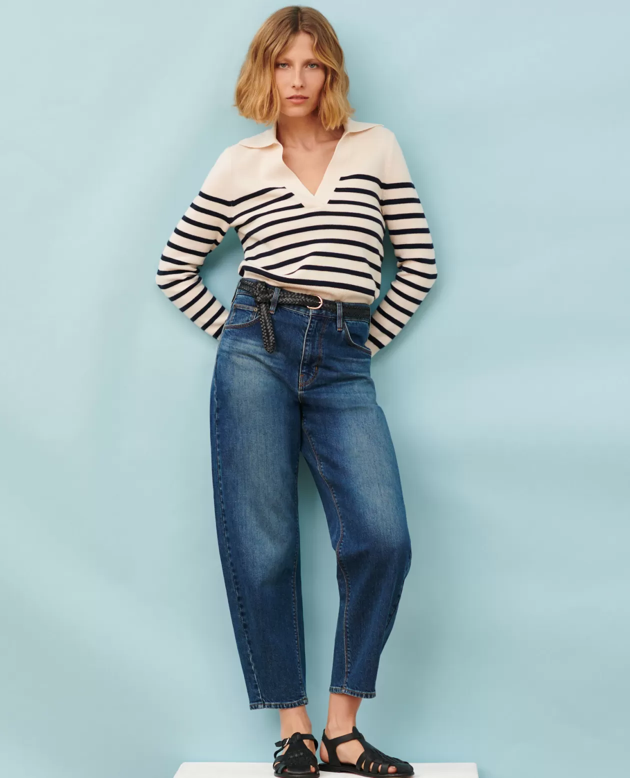 Best Sale Comptoir des Cotonniers Sydonie - Balloon - 7/8 Cotton Jeans 8888 64 Blue