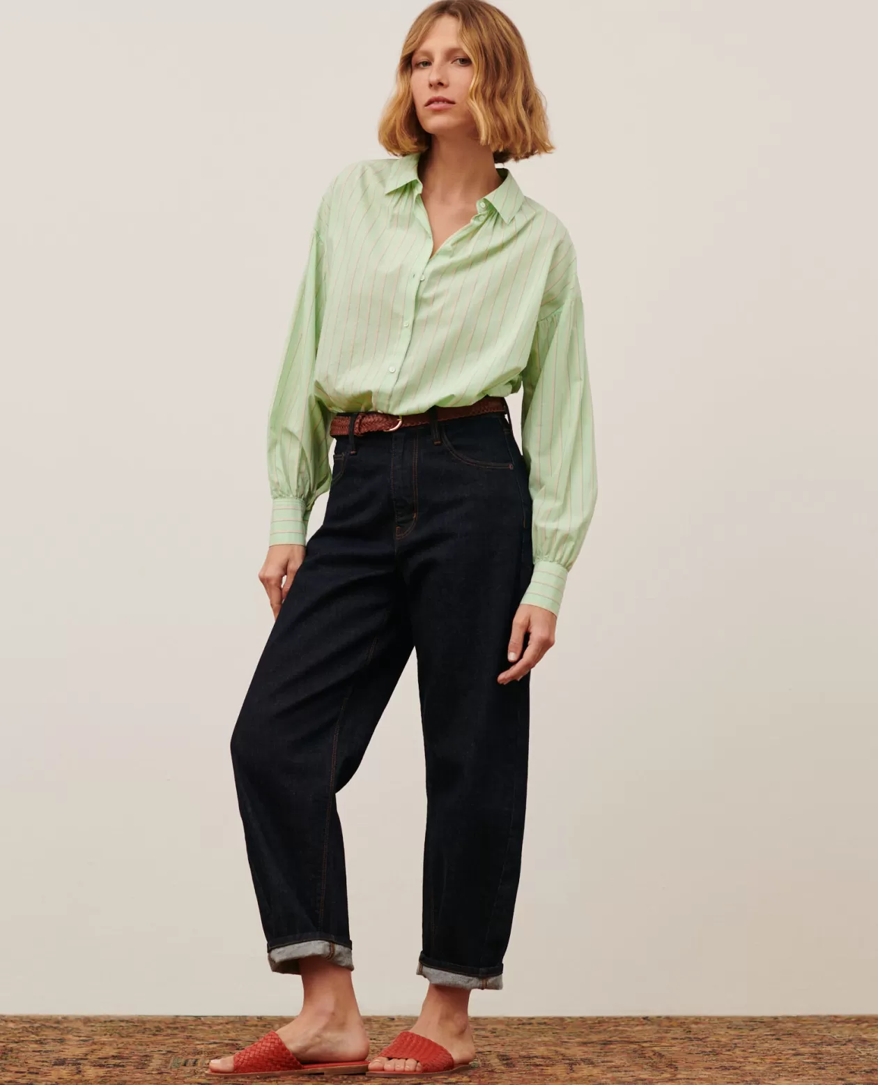 Outlet Comptoir des Cotonniers Sydonie - Balloon - 7/8 Cotton Jeans 7203 103 Denim