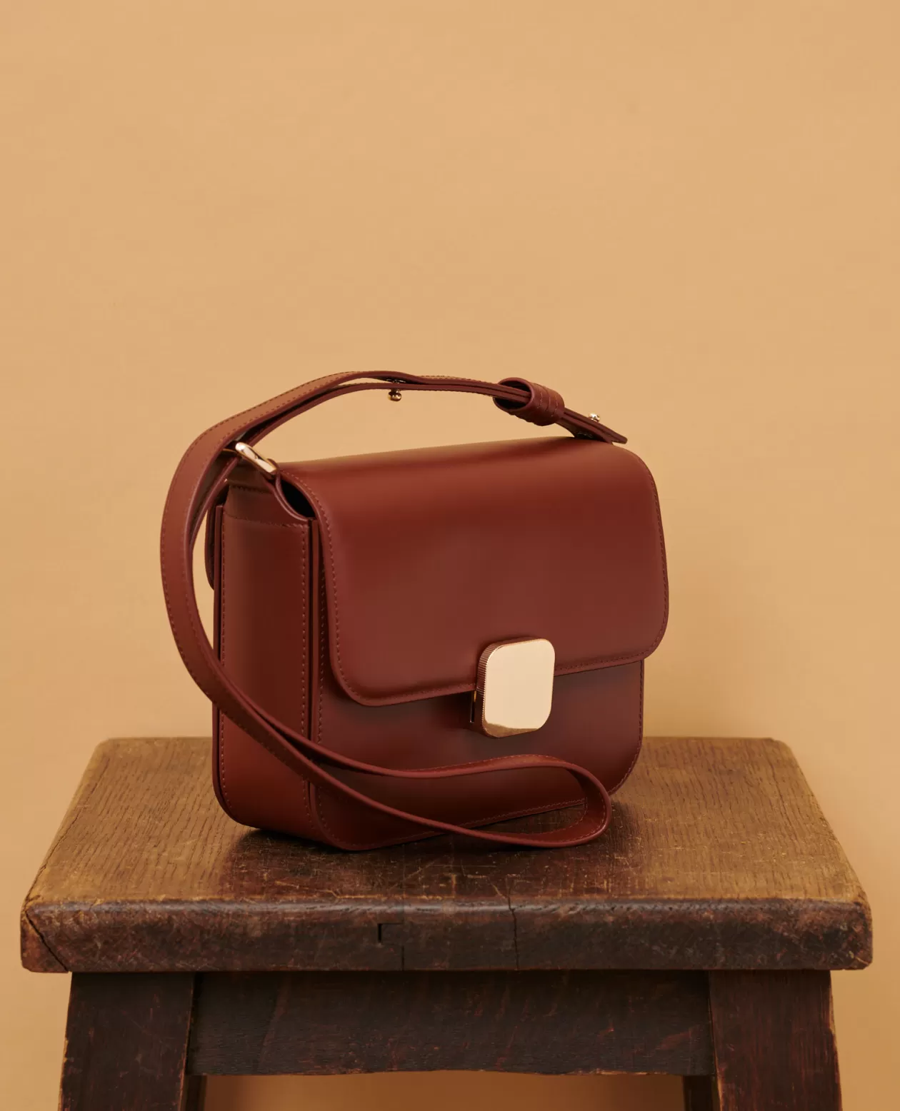 Flash Sale Comptoir des Cotonniers Vic - Box Bag In Smooth Leather 4024 Camel