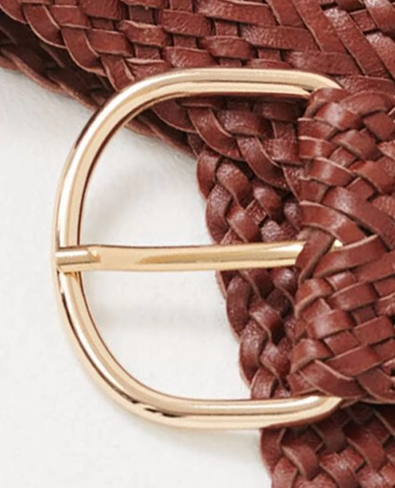 Store Comptoir des Cotonniers Wide Braided Leather Belt 4161C Brandy Brown