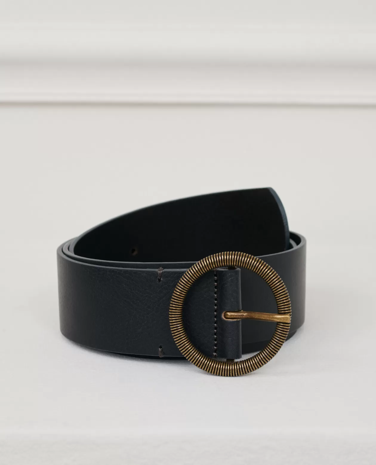 New Comptoir des Cotonniers Wide Leather Belt 9901 09 Faded Black