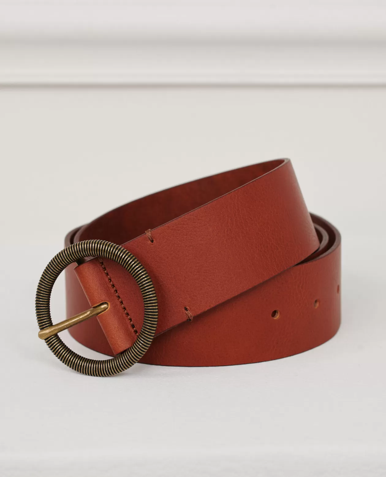 Shop Comptoir des Cotonniers Wide Leather Belt 9902 29 Dark Orange