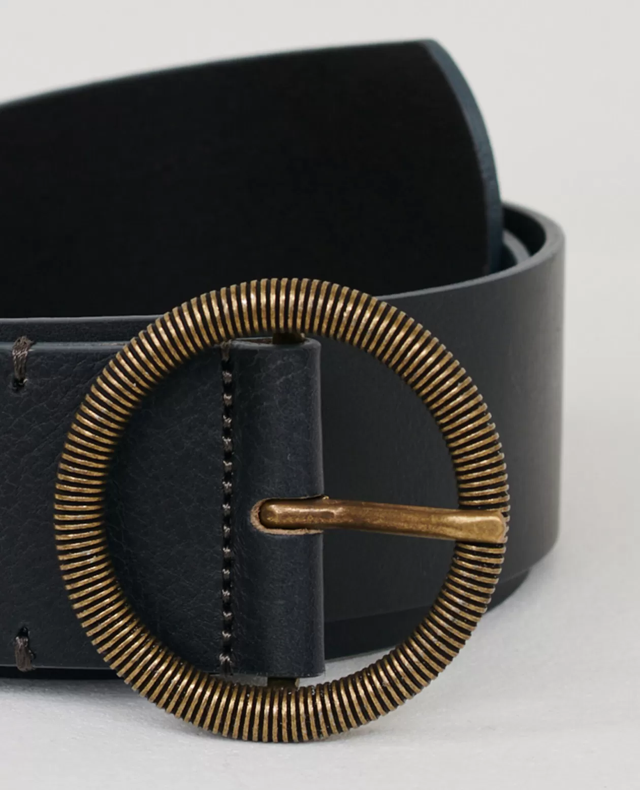 New Comptoir des Cotonniers Wide Leather Belt 9901 09 Faded Black
