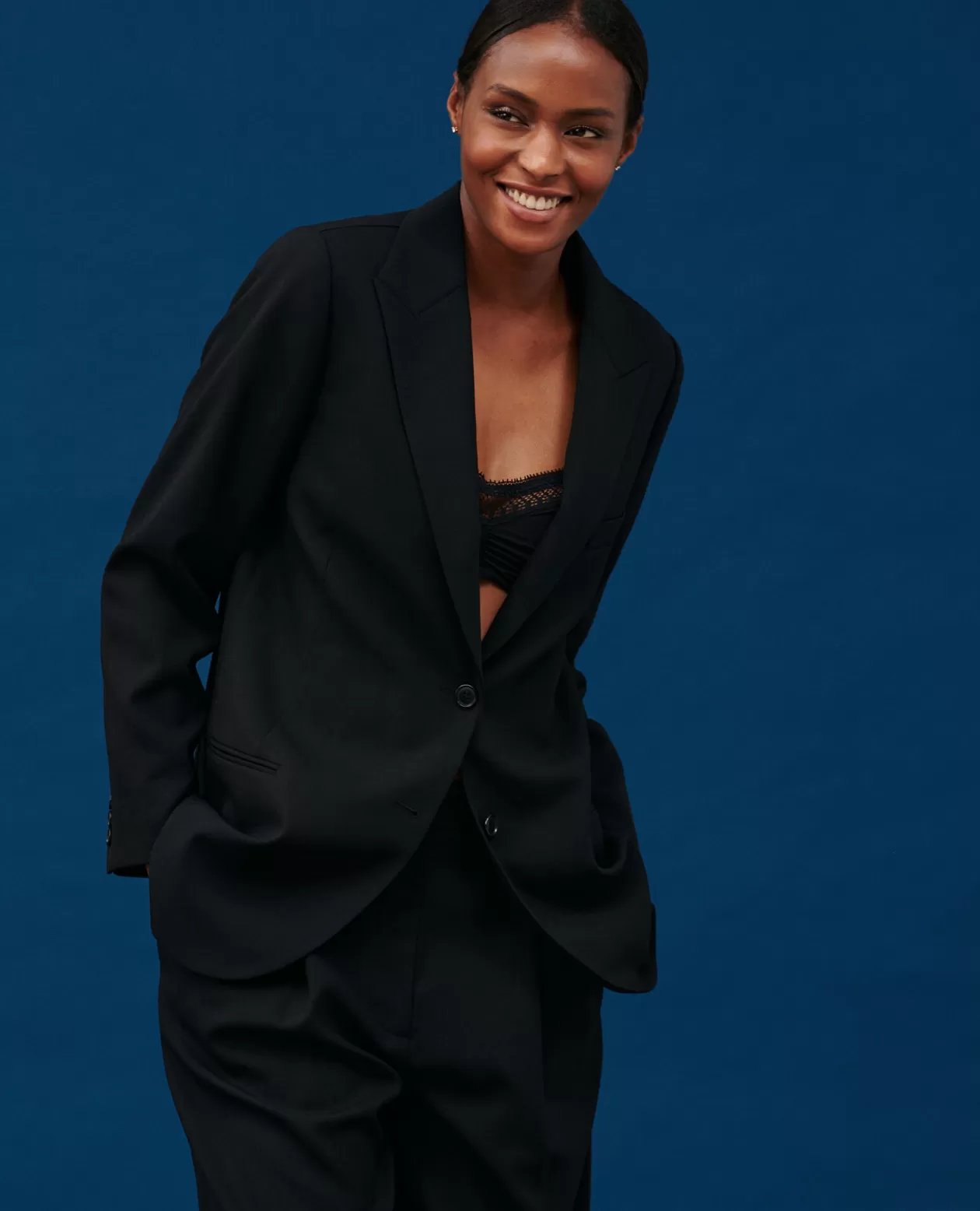 Discount Comptoir des Cotonniers Wool Blazer 4216 Black_Beauty