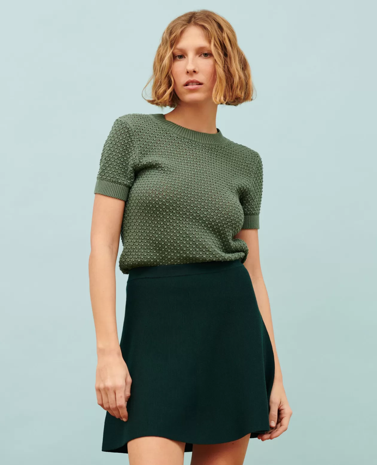 Cheap Comptoir des Cotonniers Wool Mini Skirt 8850 54 Green