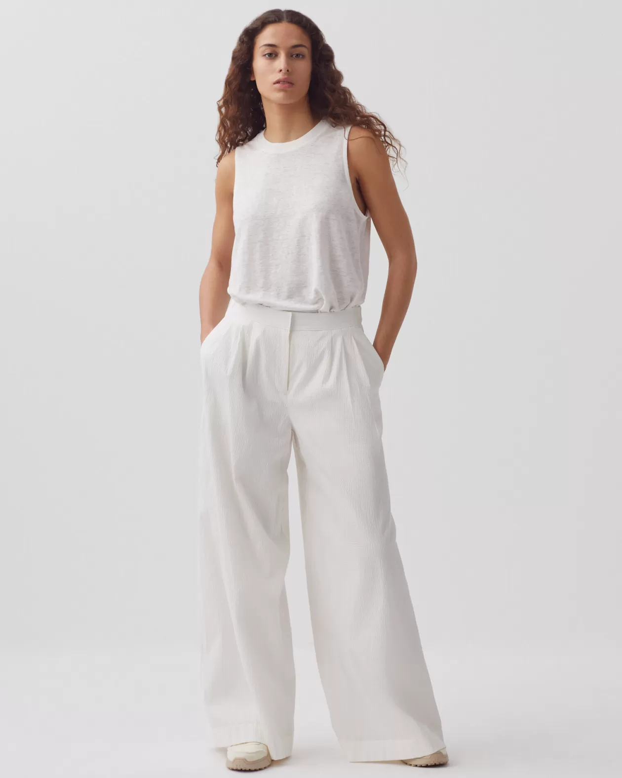Cheap Comptoir des Cotonniers Yvonne - Loose Cotton Trousers 8885 00 White